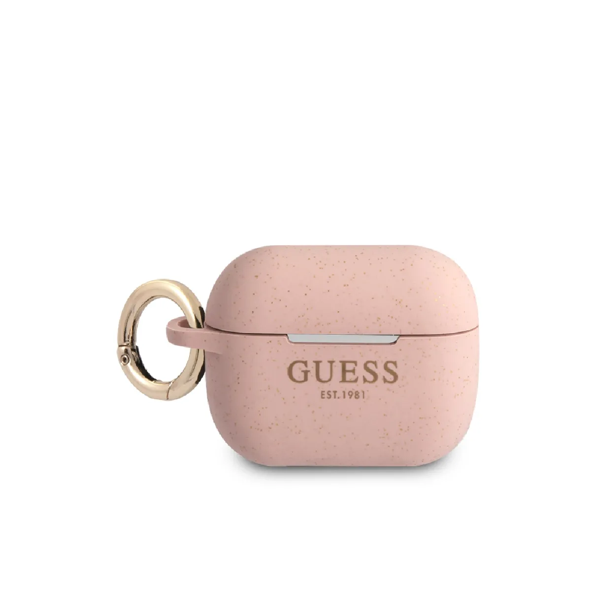 Coque rose aspect pailleté - Résiste aux chocs - Mousqueton inclus