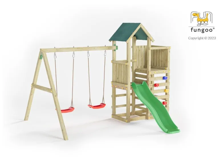 Aire de jeux Chester avec balançoire double - Fungoo