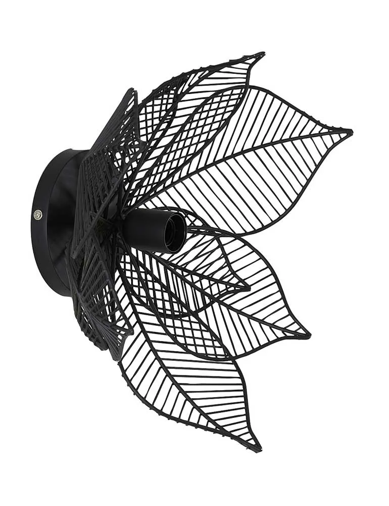 Applique feuille noire Light & Living Pavas noir