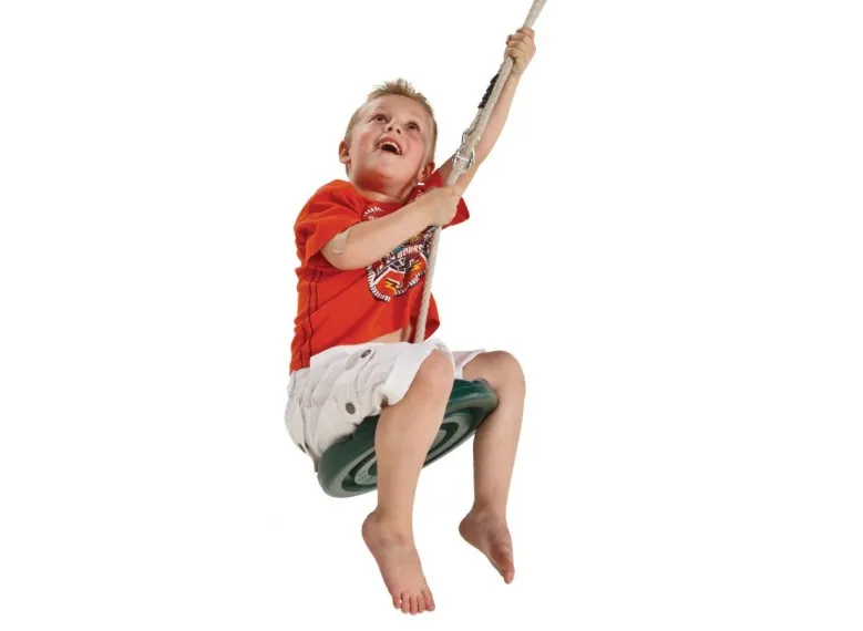 Balançoire disque vert pour tyrolienne - Jardideco