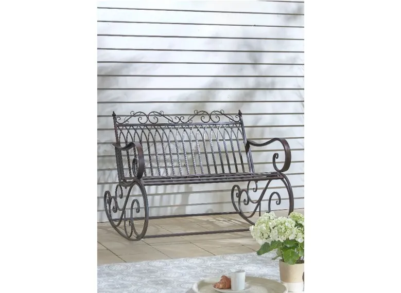 Banc à bascule en métal Bordeaux