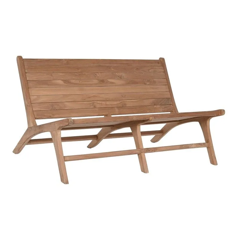 Banc en bois de teck naturel, 120 x 81 x 67 cm | Bord de mer