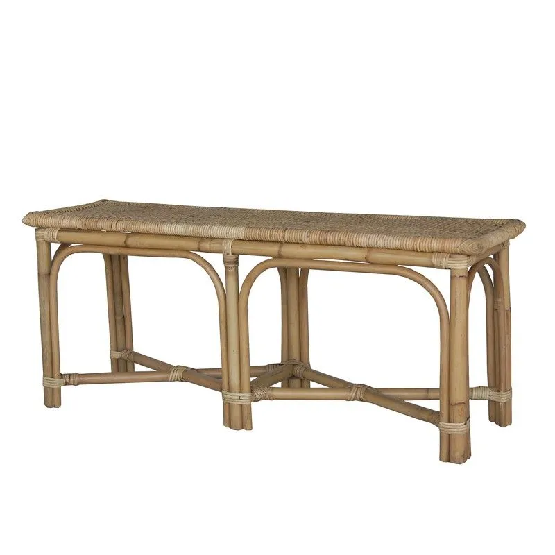 Banc en rotin naturel, 110 x 30 x 45 cm | Parme