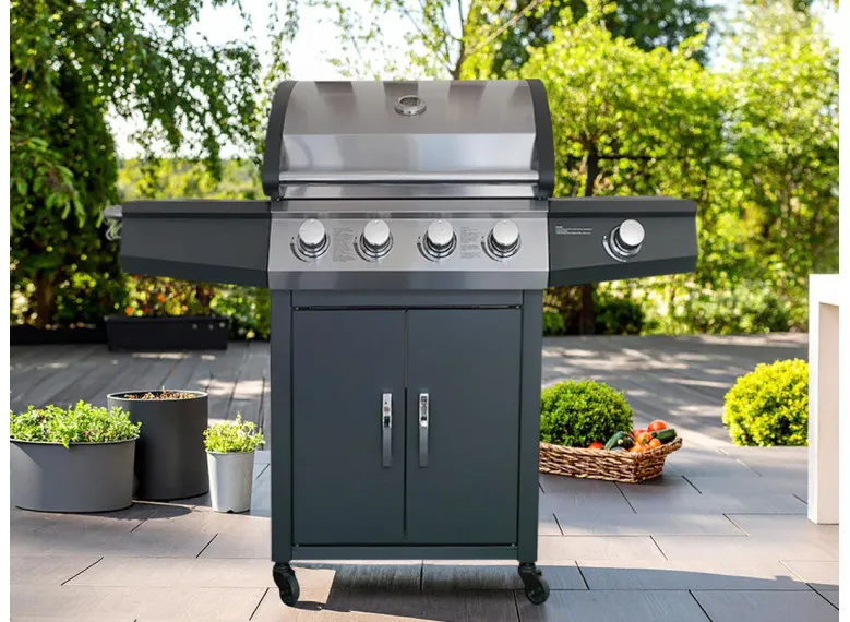 Barbecue à gaz Piretto 4 brûleurs + 1 brûleur latéral - Jardideco
