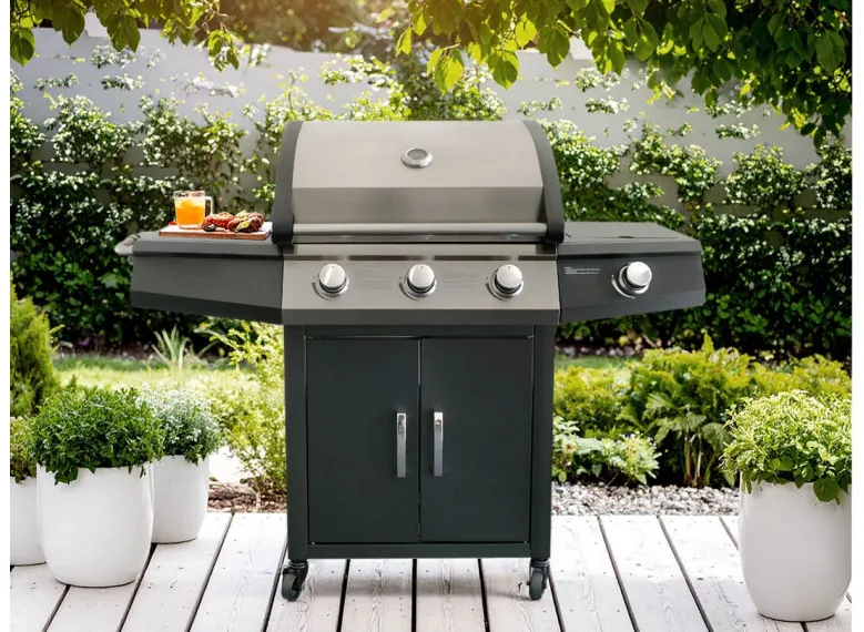 Barbecue à gaz Soleto 3 brûleurs + 1 brûleur latéral - Jardideco