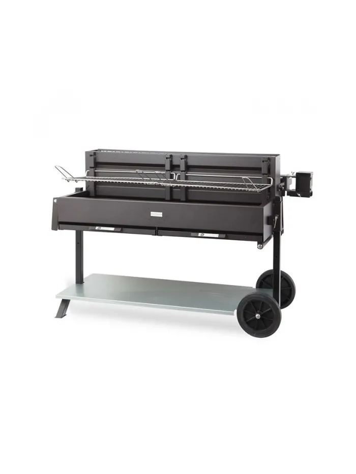 Barbecue + Chariot Méchoui 120x32 Noir - Le Marquier