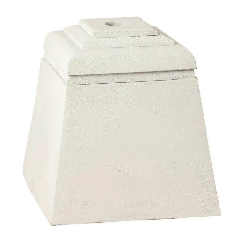 Pied de parasol en pierre blanche, 28x28x30cm