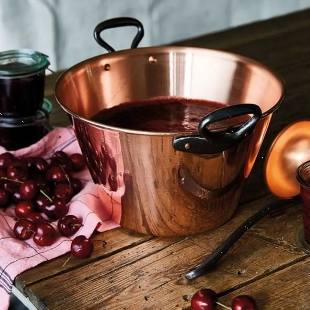 Confiturier haut bassine à gelée et à confiture 26,5cm cuivre Baumalu