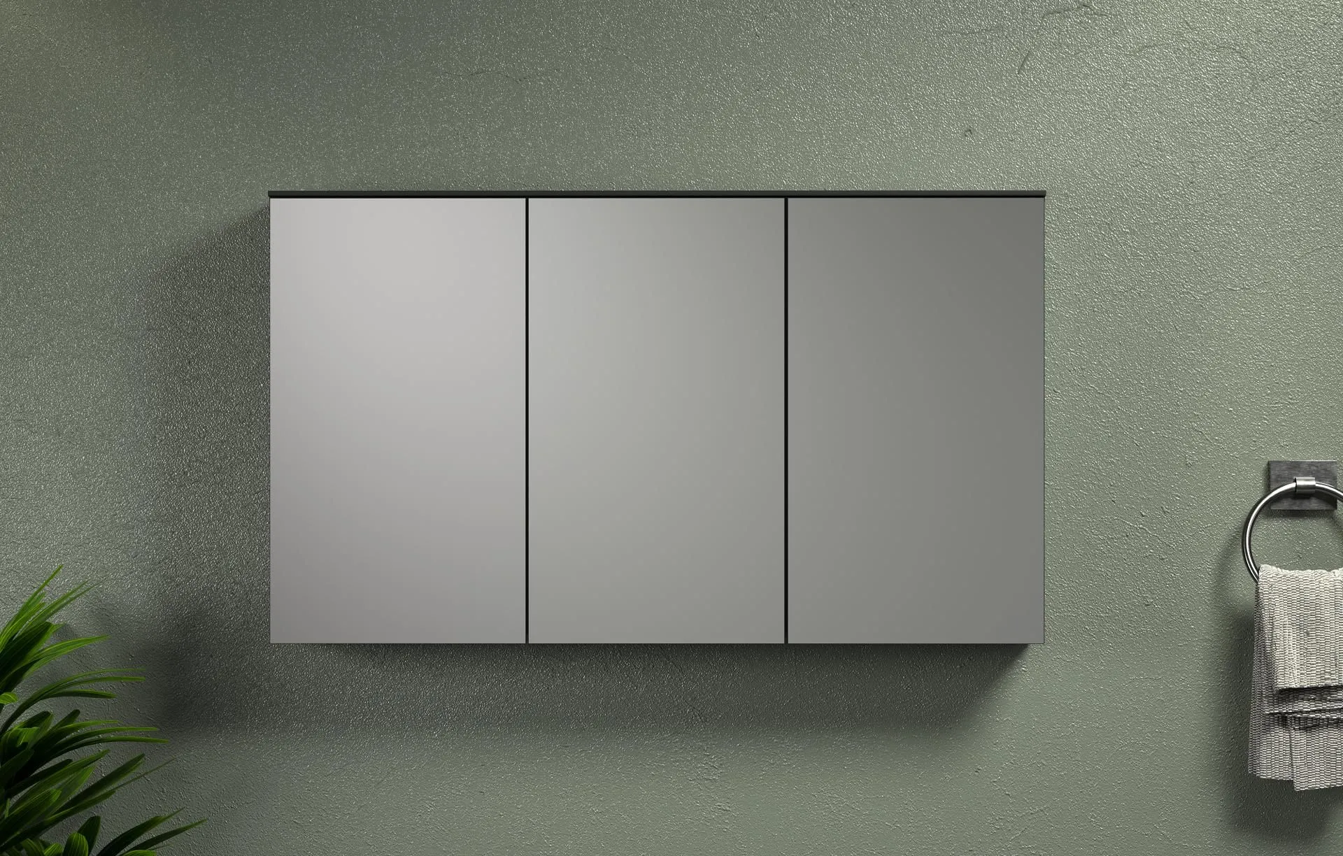 Synnax - armoire de toilette avec miroir - chêne et antracite - 120x70cm