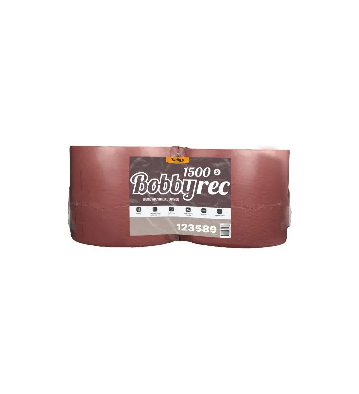 Bobine ouate chamois 1500 fts recyclée 2 plis 22x30 - colis de 2 bob.