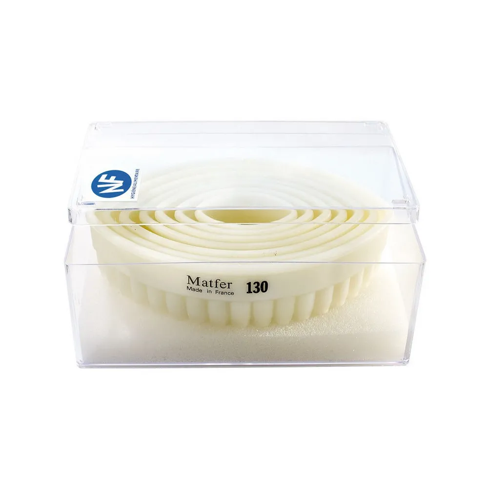 Boite de 7 découpoirs MATFER ovales cannelés en Exoglass