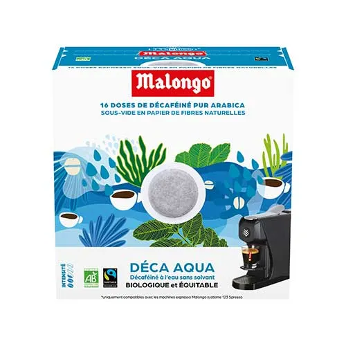 Dosettes café décaféiné Déca Aqua - Machine EOH - MALONGO