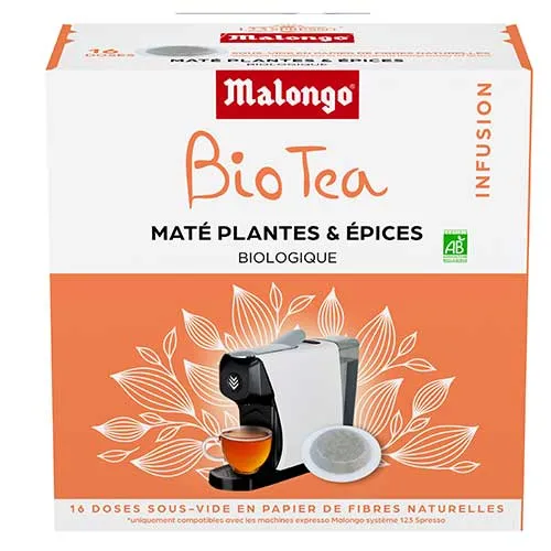 Dosettes infusion Maté, plantes et épices - Machine EOH - MALONGO