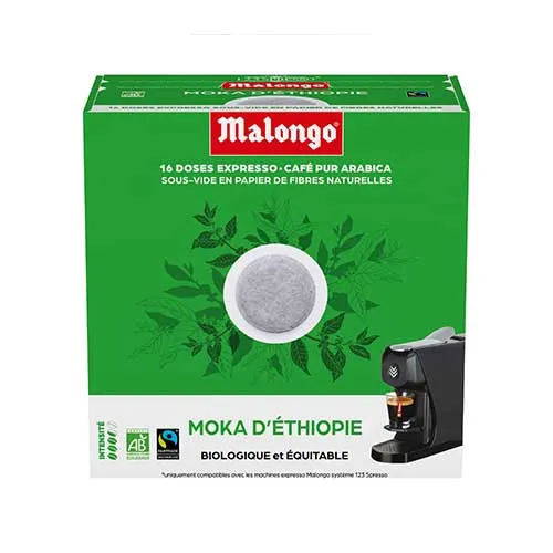 Dosettes café Moka d'Ethiopie - Machine EOH - MALONGO