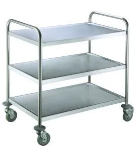 Chariot de service inox 3 niveaux 85,5x53,5x92,5 cm 120 kg Pro.cooker