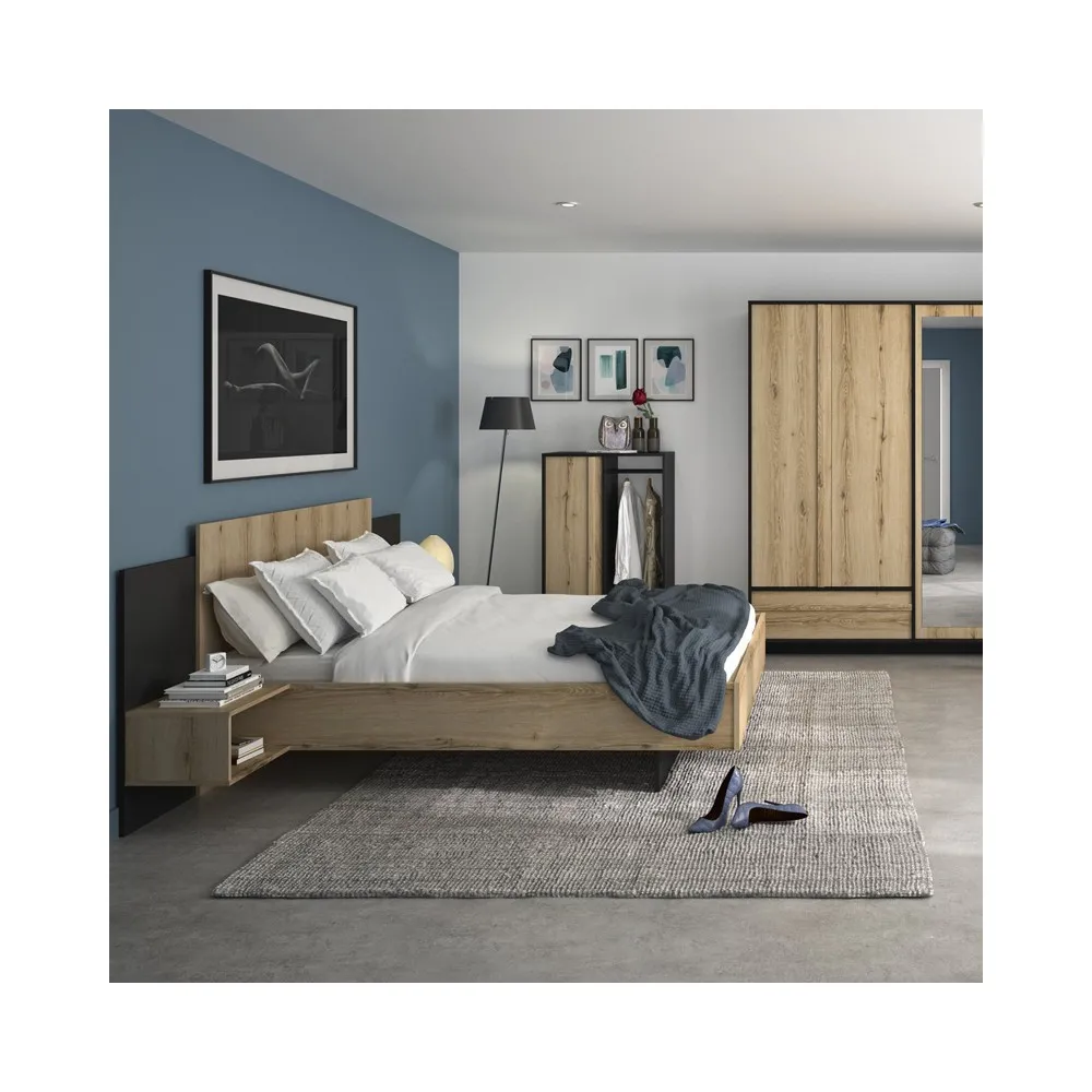 Chambre Mimizan Lit armoire dressing Gami