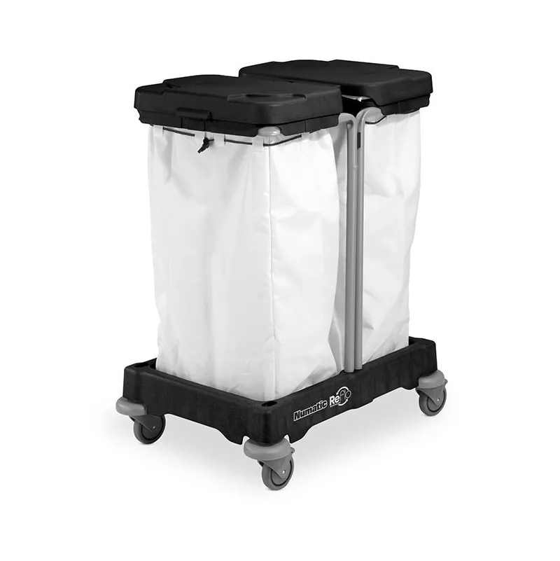 Chariot ramassage linge hospitalier NUMATIC LLT200 REFLO : 2 x 100L - avec couvercle