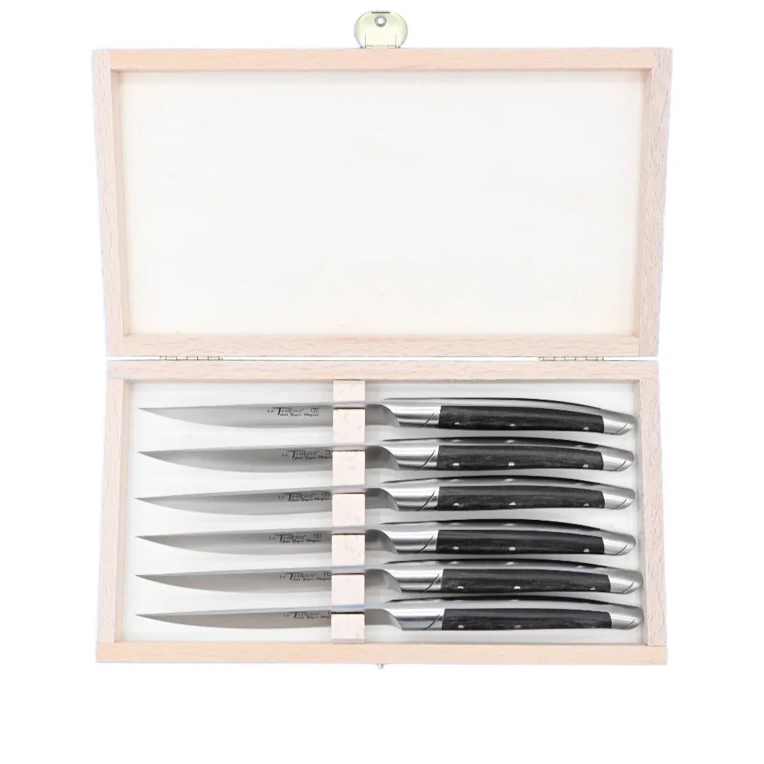 Coffret 6 Couteaux Le Thiers Avantage avec Manche Paperstone Mocha - GOYON-CHAZEAU