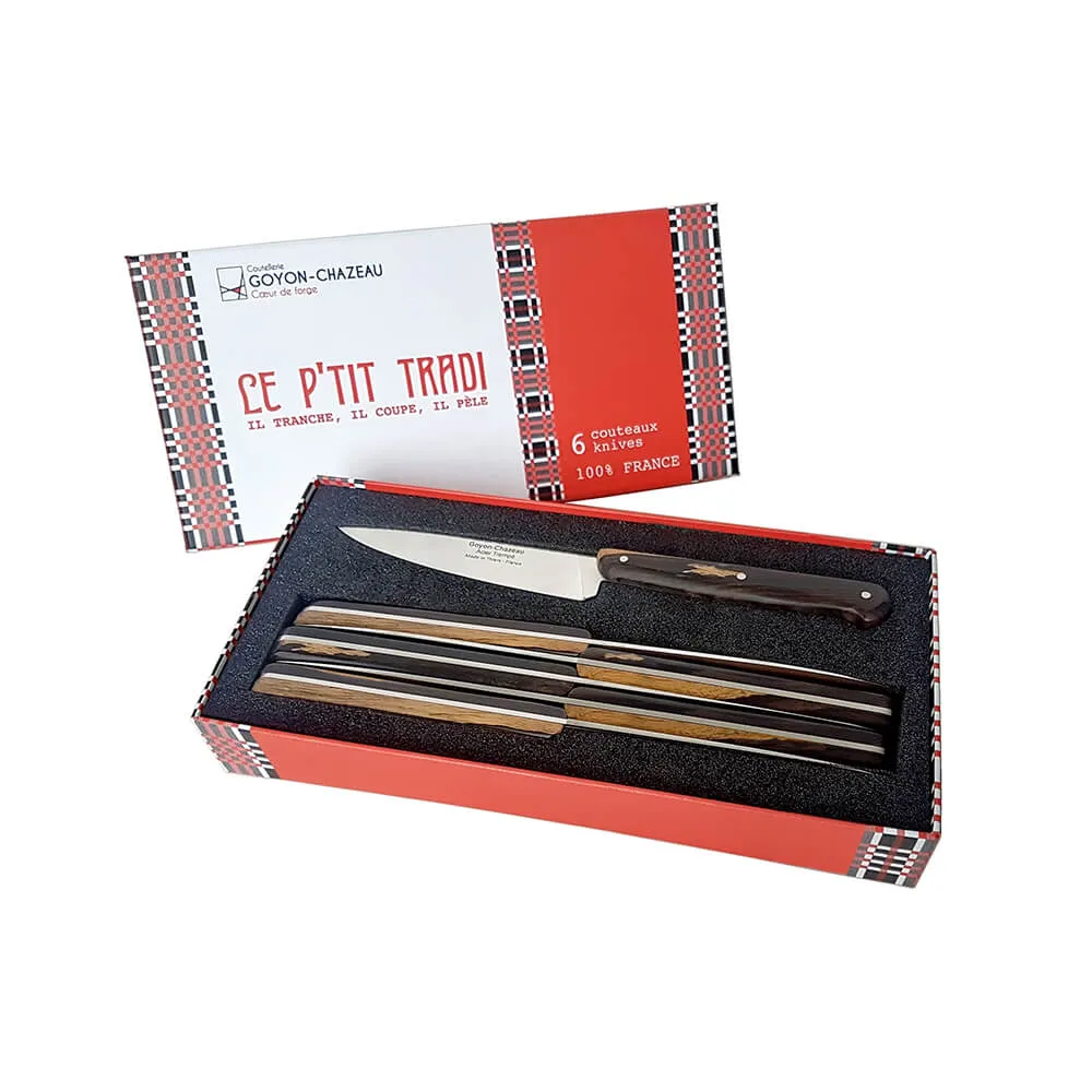 Coffret de 6 couteaux Le P'TIT TRADI Grenadille - GOYON-CHAZEAU