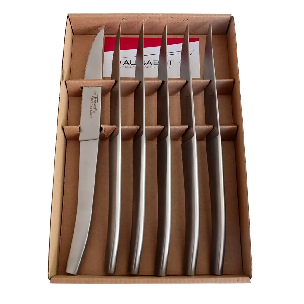 Coffret de 6 couteaux Le Thiers Acier Mat - Au Sabot