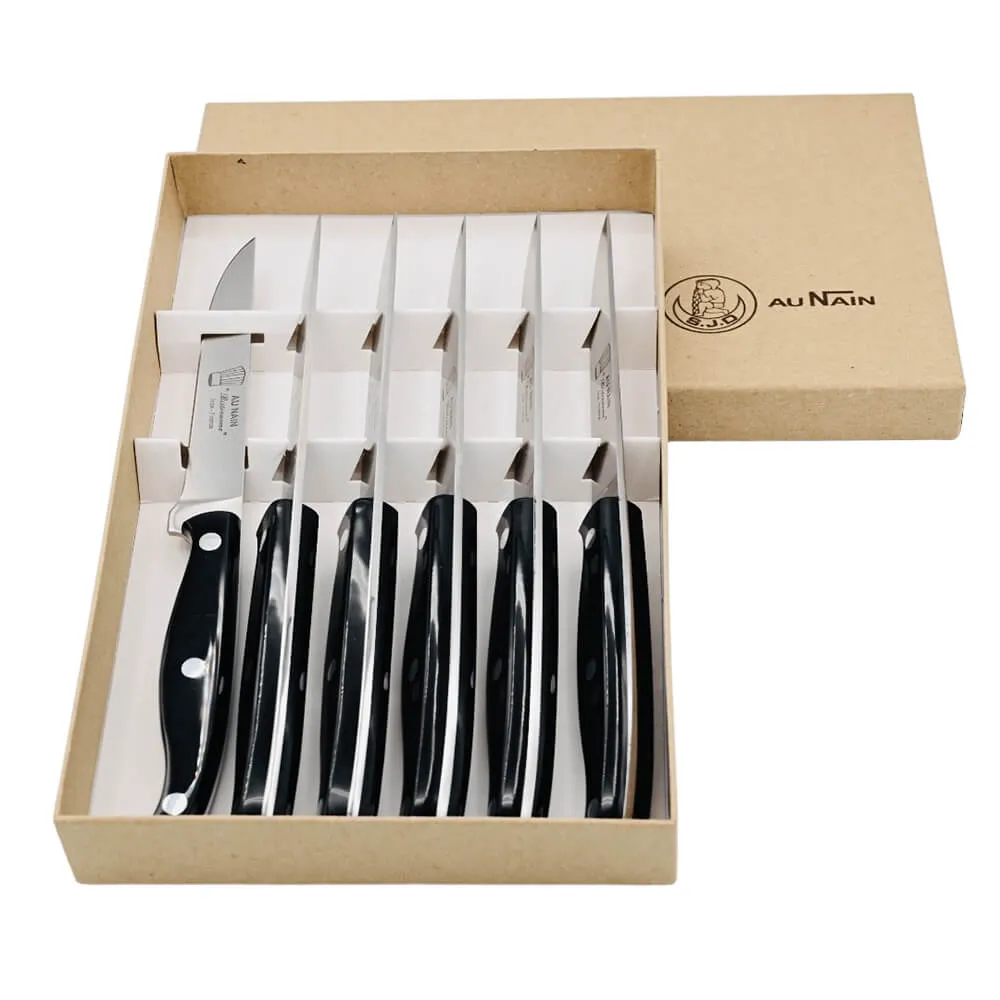 Coffret de 6 couteaux à Steak Bistronome Manche Noir - Au Nain