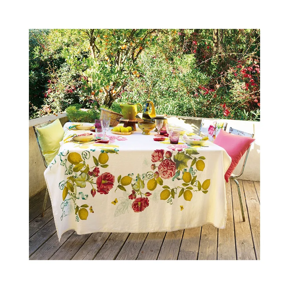 Nappe lin Citrons de Menton Garnier Thiebaut - 4 dimensions
