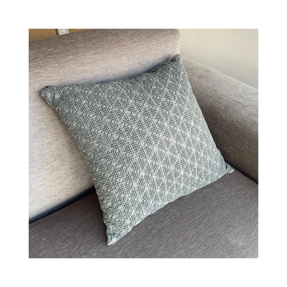 Coussin Everest 45x45 Blanc des Vosges Ardoise gris nid d'abeille