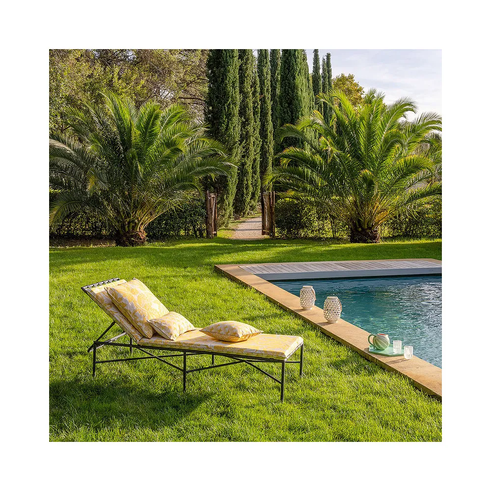 Coussin Matelas de sol Soleil Jaune Le Jacquard Français