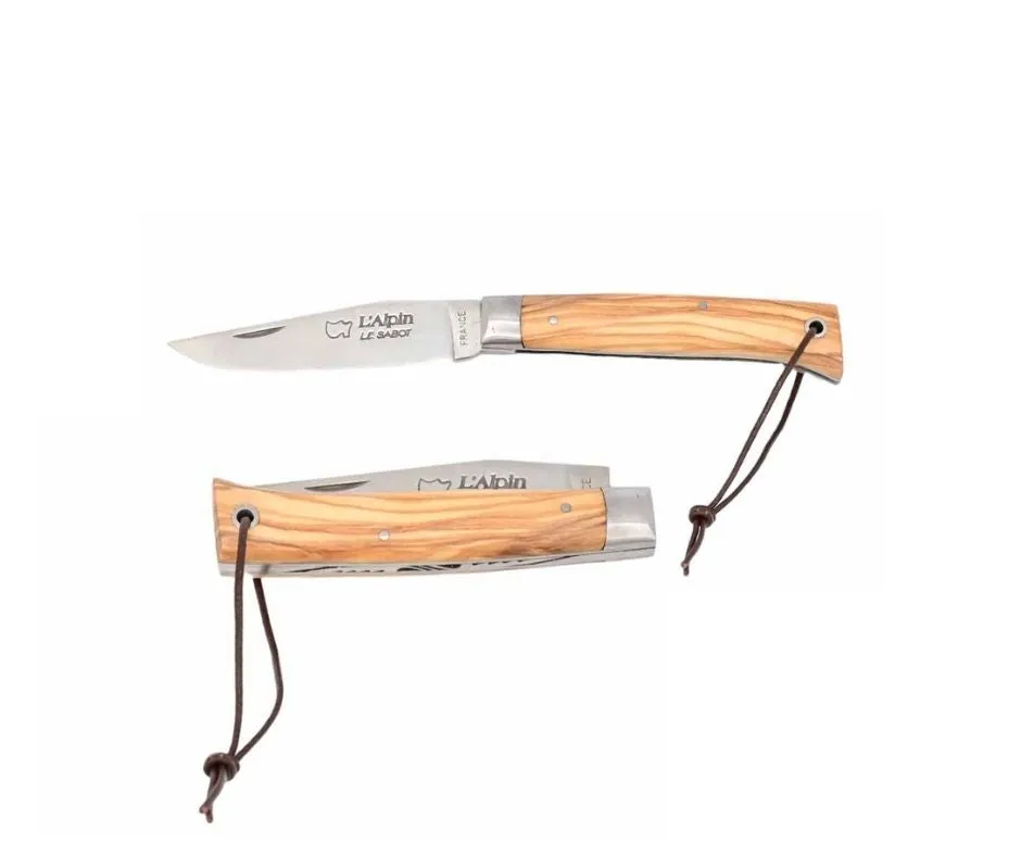 Coffret Plumier avec Couteau pliant Alpin Manche Olivier - Au Sabot