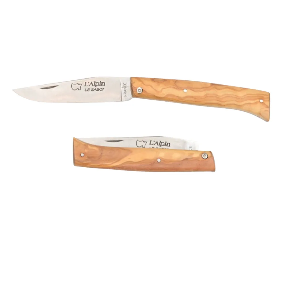 Couteau pliant Alpin Manche en Bois d'Olivier - Au Sabot