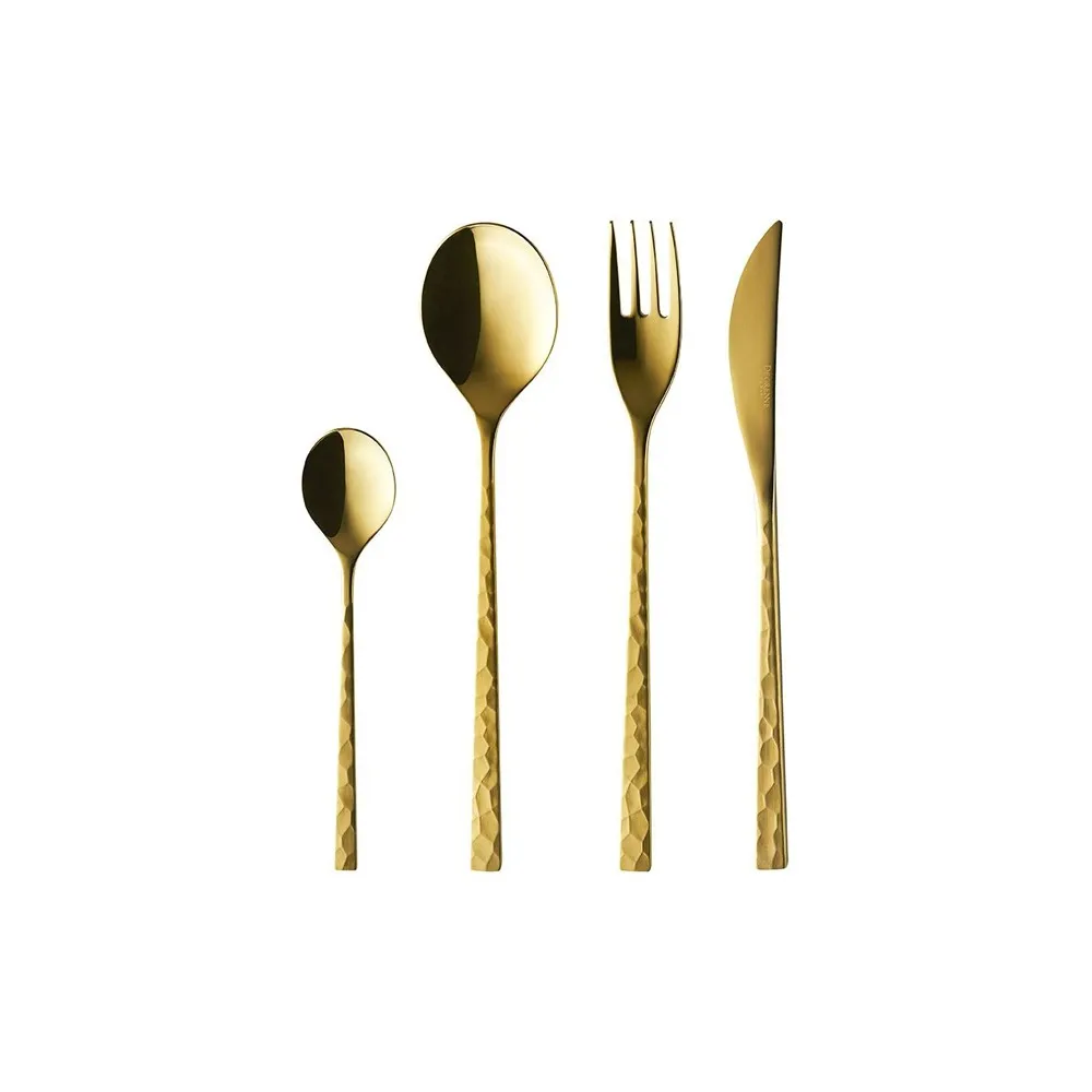 24 couverts Fuse Martelé Laiton DEGRENNE