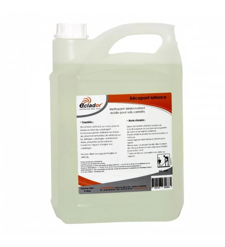 DECAPANT LAITANCE - Nettoyant Désincrustant Acide - Bidon de 5 L