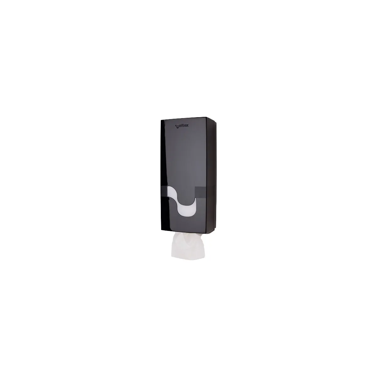 Distributeur papier hygienique noir deux paquets feuille à feuille