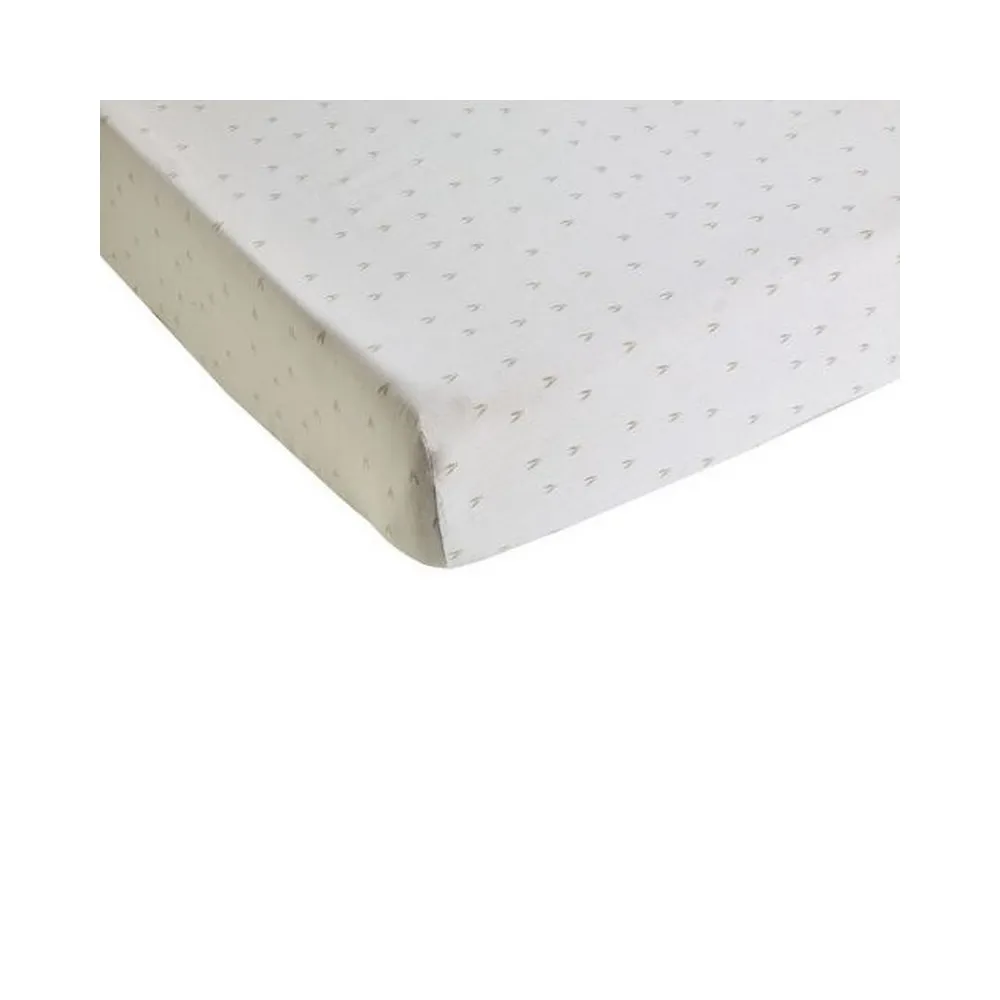 Drap housse BLANC DES VOSGES Gramines Crème 140x190cm (bonnet 30cm)