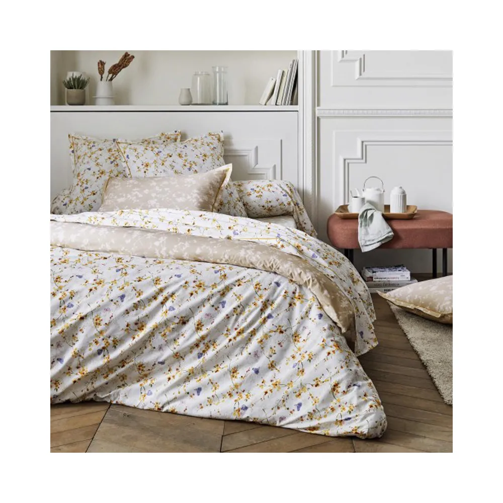Drap housse TRADILINGE Bel Amour Jaune 140x200 bonnet 30cm (1 dispo)