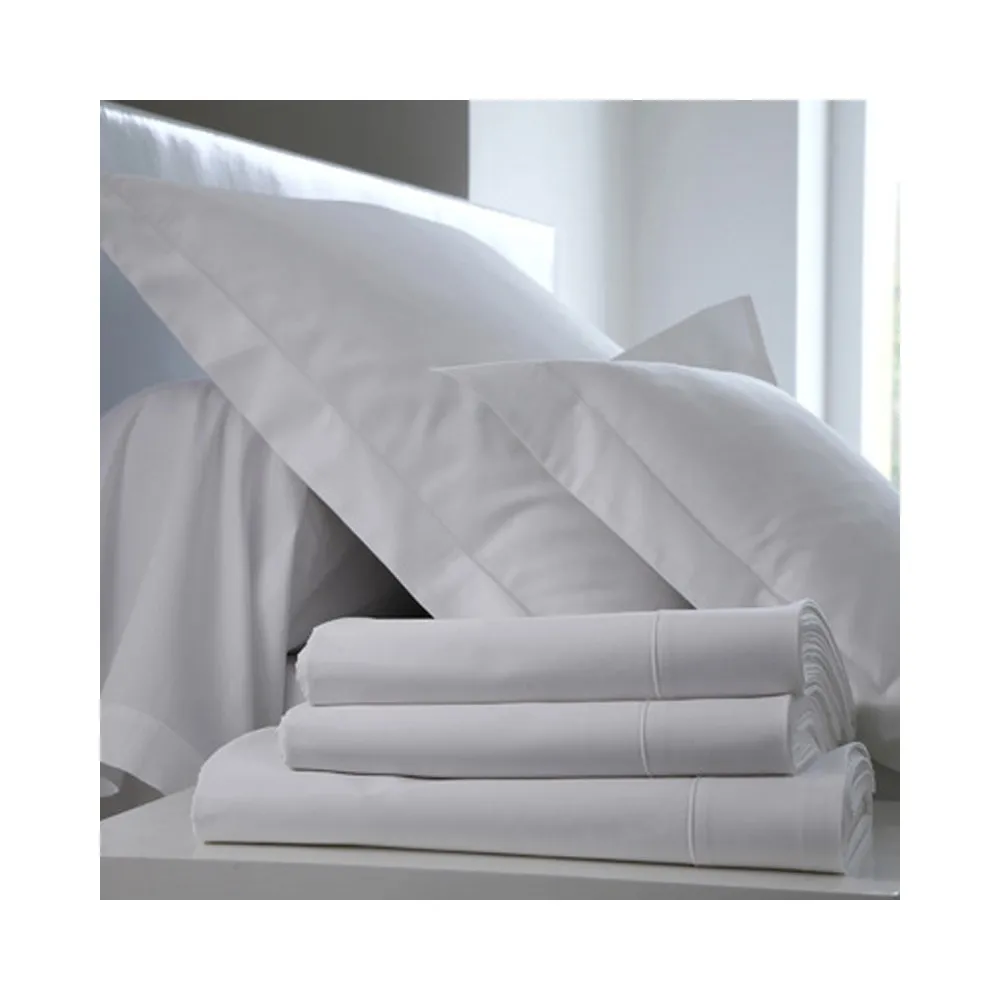 Drap housse Uni BLANC DES VOSGES Percale 160x200cm Bonnet 35cm blanc