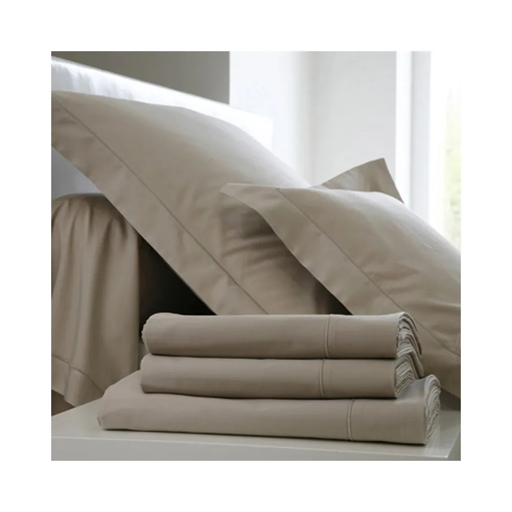 Drap housse Uni BLANC DES VOSGES Satin Bonnet 40 chanvre 180x200CM