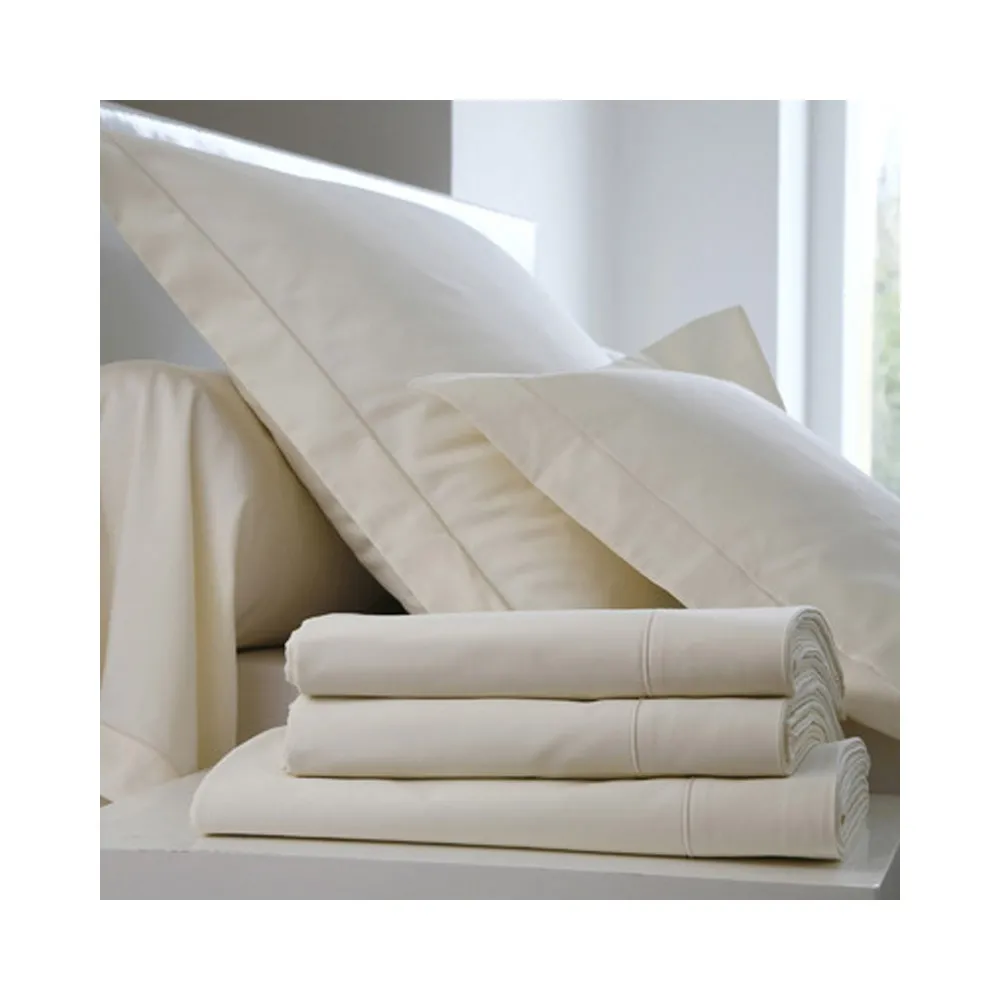 Drap housse Uni BLANC DES VOSGES Satin Bonnet 40 naturel 140x190cm