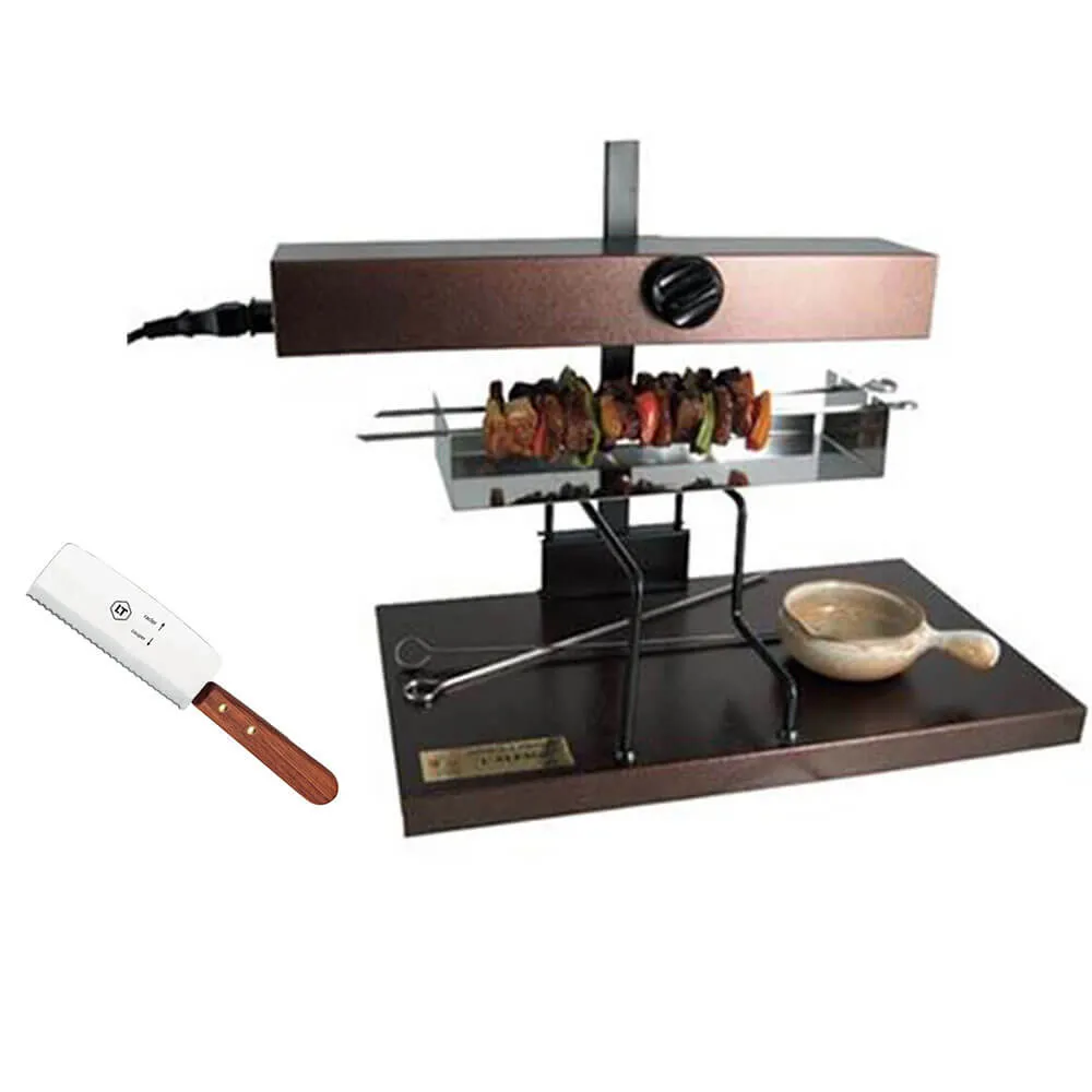 Appareil à Raclette ALPAGE avec Kit Brochettes et couteau INCLUS - Bron Coucke