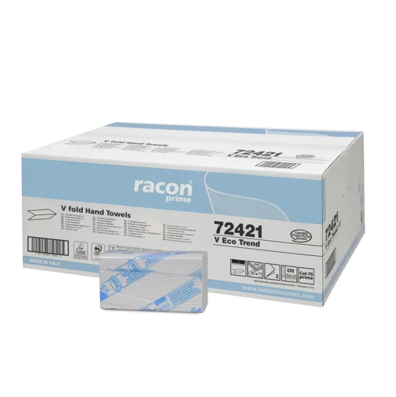 Essuie-mains plié 2 plis en V ECO TREND 21,5 x 21cm Colis de 3150 formats