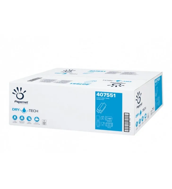 Essuie mains Z Dry Tech 2 Plis Pure Ouate Blanc – Carton de 2600