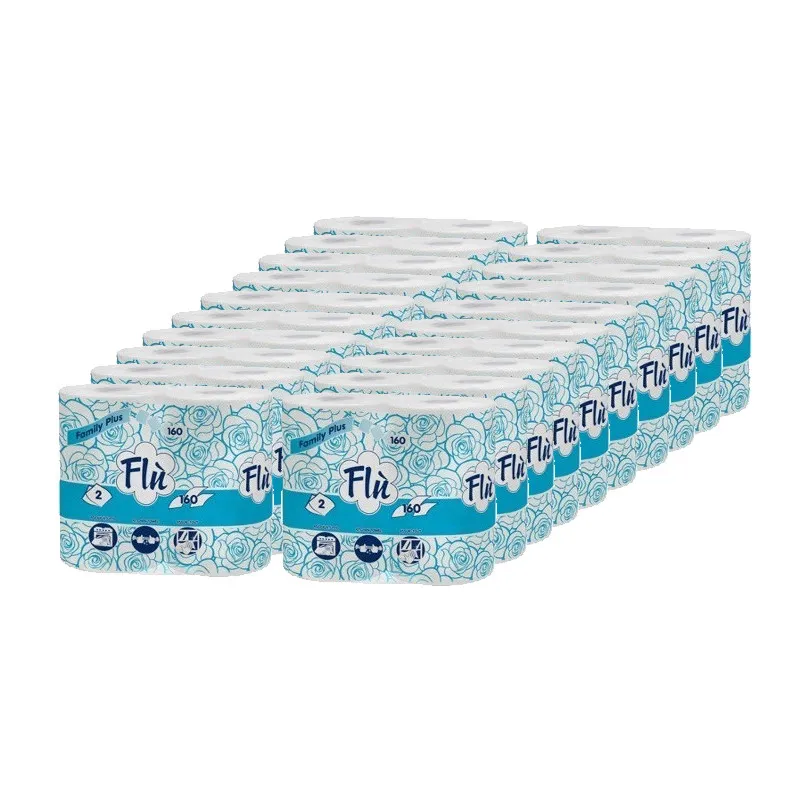 Essuie tout ménager FLU gaufré 2 plis - Blanc - 80F par rouleau