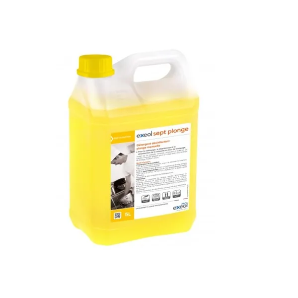 Exeol Sept Plonge Liquide vaisselle désinfectant 5 litres