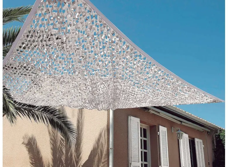 Filet d'ombrage bicolore Sahara Blanc et Gris - 2,4 x 3 m