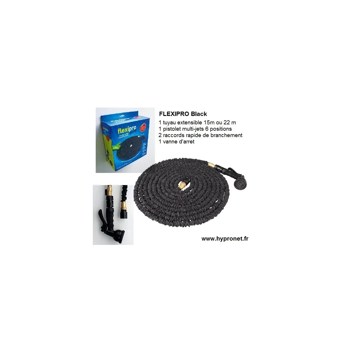 FLEXIPRO Black tuyau arrosage flexible extensible