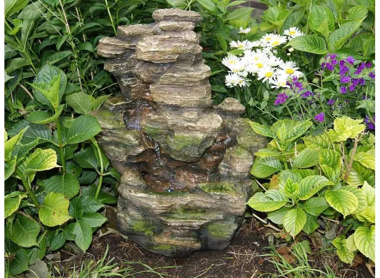Fontaine de jardin Chios chute d'eau effet pierre