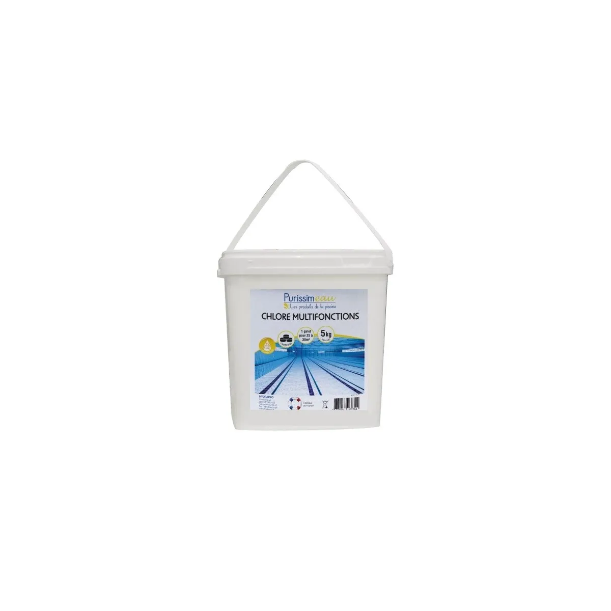 Galet chlore multifonctions 250g seau de 5 KG