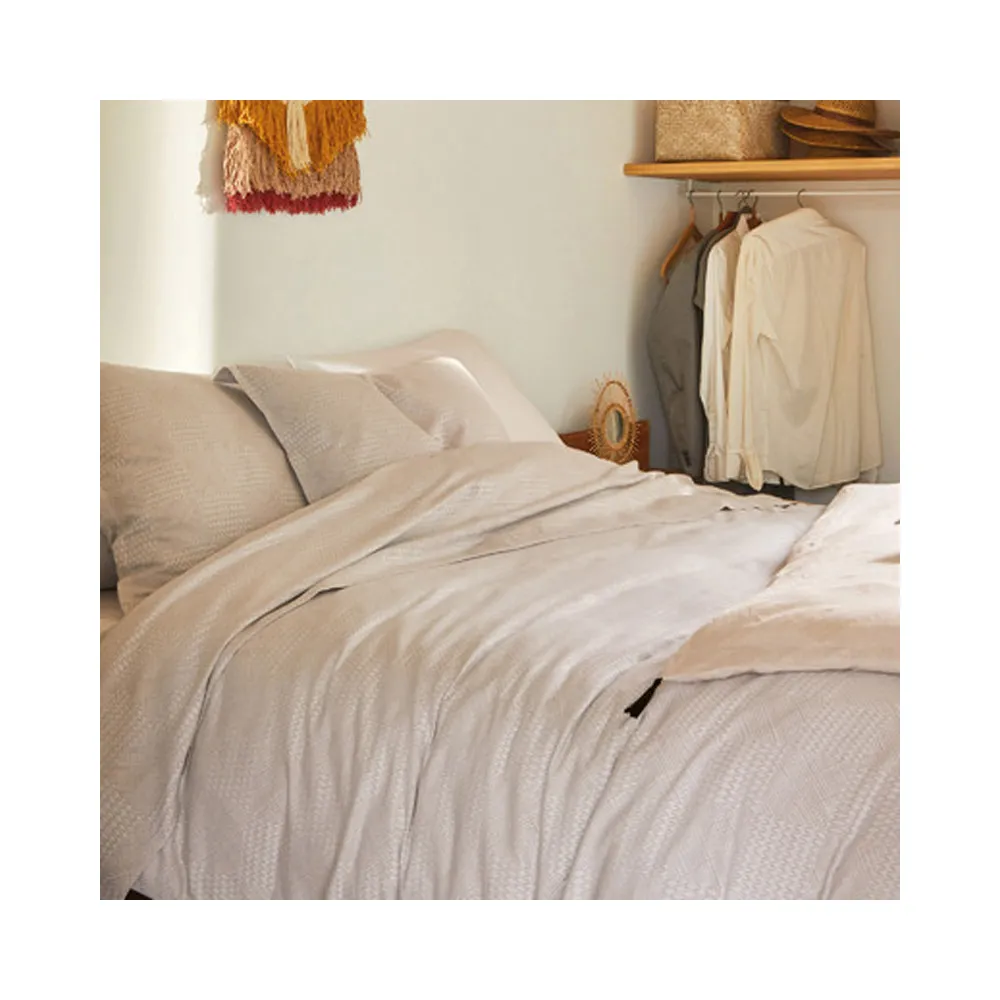 Housse de couette BLANC DES VOSGES Gramines Crème 200x200cm