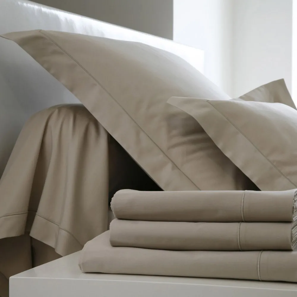 Housse de couette Uni BLANC DES VOSGES Satin 280x240cm Chanvre