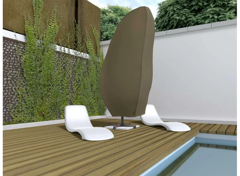 Housse de protection parasol déporté COVERTOP - Taupe - 60 x 80 x 265 cm